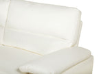 3 Seater Faux Leather Sofa Cream VOGAR