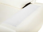 3 Seater Faux Leather Sofa Cream VOGAR