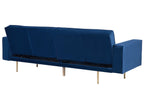 Sofa Bed VISNES Velvet Navy Blue 3 Seater