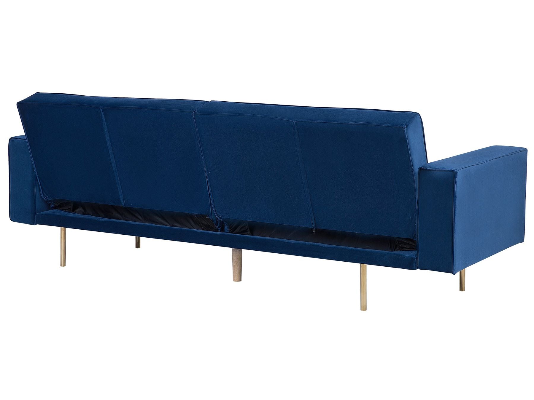 Sofa Bed VISNES Velvet Navy Blue 3 Seater