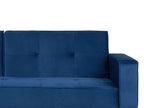 Sofa Bed VISNES Velvet Navy Blue 3 Seater