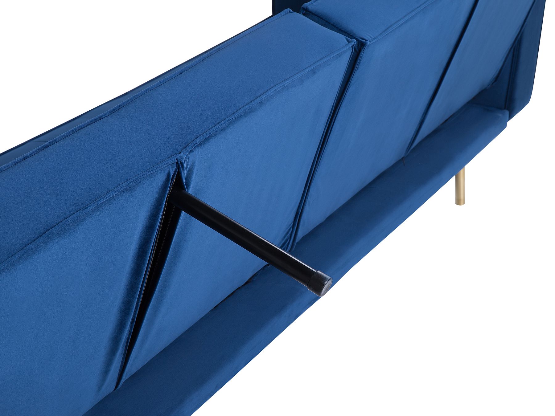 Sofa Bed VISNES Velvet Navy Blue 3 Seater
