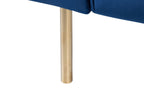 Sofa Bed VISNES Velvet Navy Blue 3 Seater