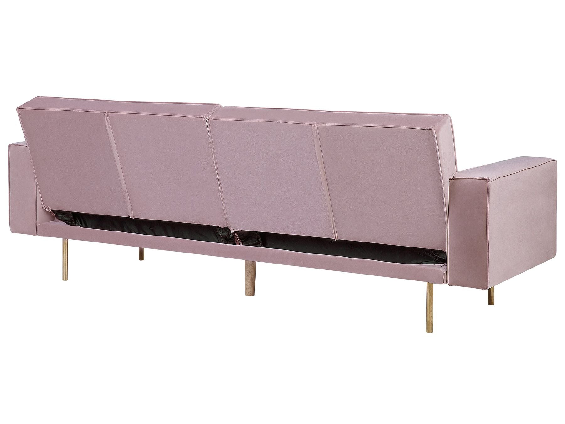 Sofa Bed VISNES Velvet Pink 3 Seater