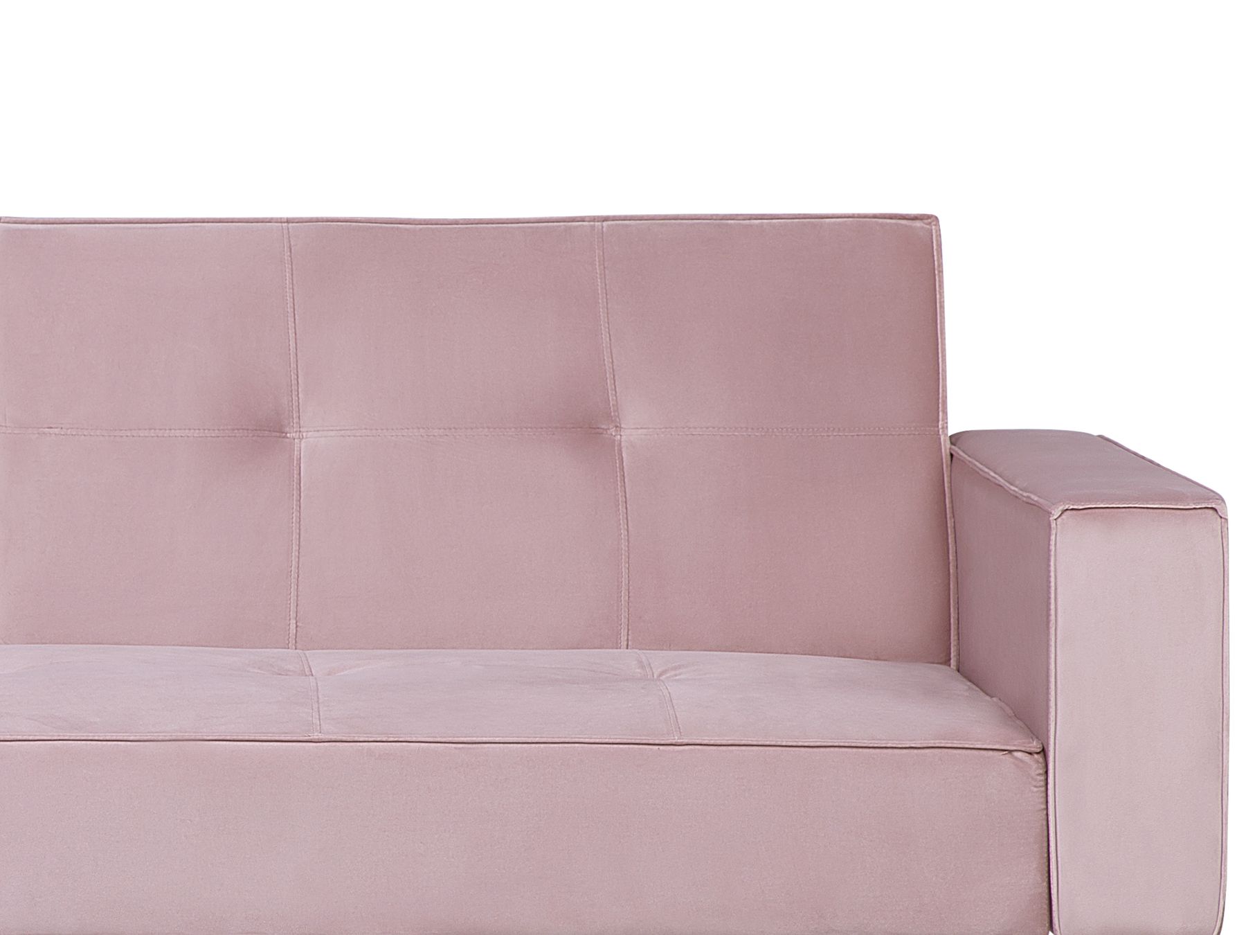Sofa Bed VISNES Velvet Pink 3 Seater
