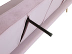 Sofa Bed VISNES Velvet Pink 3 Seater