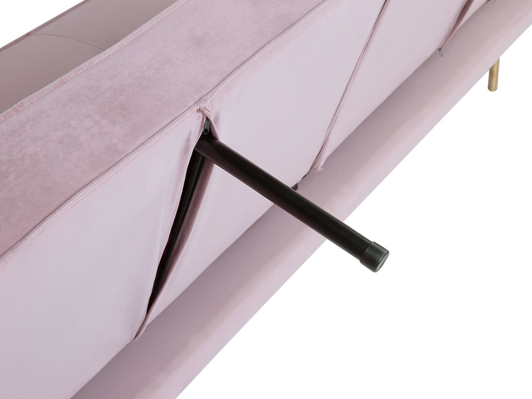 Sofa Bed VISNES Velvet Pink 3 Seater