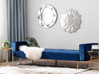 Sofa Bed VISNES Velvet Navy Blue 3 Seater