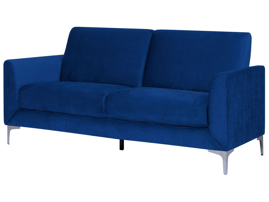 3 Seater Velvet Sofa Navy Blue FENES