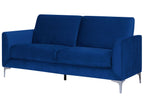 3 Seater Velvet Sofa Navy Blue FENES
