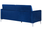 3 Seater Velvet Sofa Navy Blue FENES