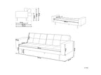 Sofa Bed VISNES Velvet Navy Blue 3 Seater