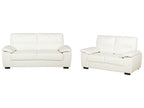 2 Seater Faux Leather Sofa Cream VOGAR