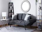 Fabric Sofa Bed Dark Grey BREKKE