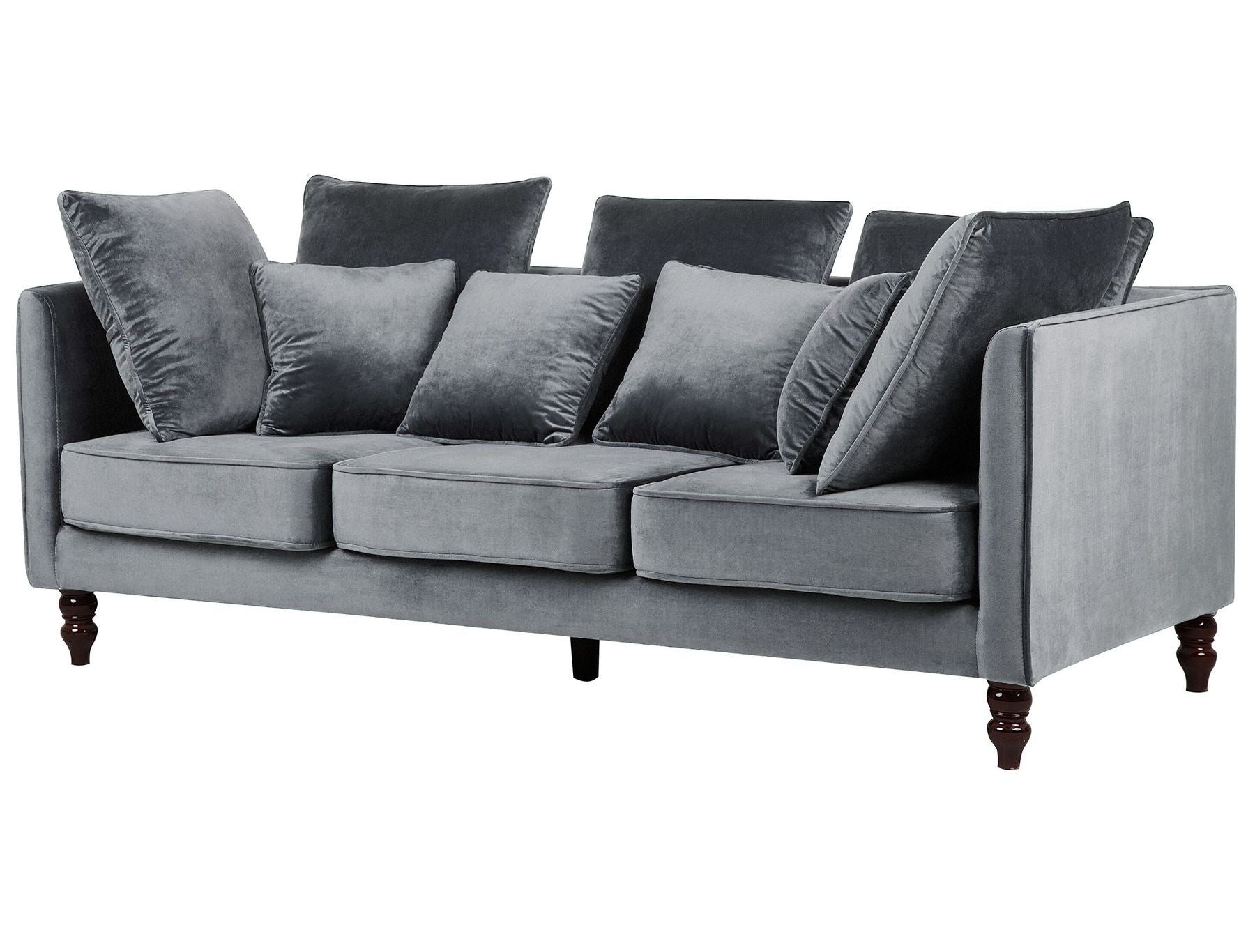 3 Seater Velvet Sofa Grey FENSTAD