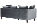 3 Seater Velvet Sofa Grey FENSTAD