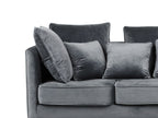 3 Seater Velvet Sofa Grey FENSTAD