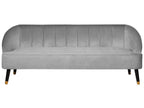 3 Seater Velvet Sofa Light Grey ALSVAG
