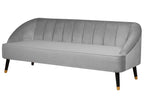 3 Seater Velvet Sofa Light Grey ALSVAG