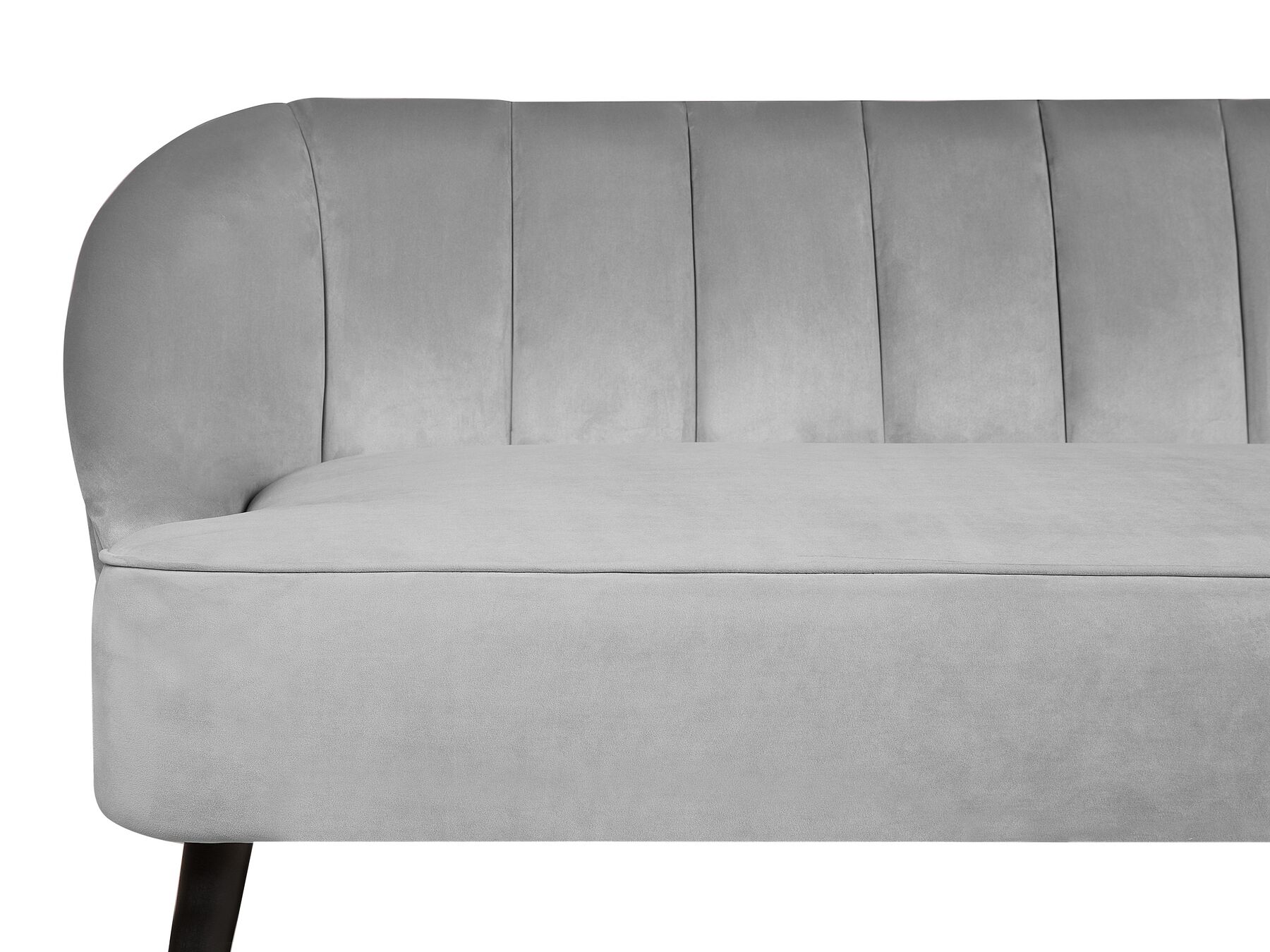 3 Seater Velvet Sofa Light Grey ALSVAG