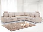 Corner Sofa STOCKHOLM Fabric Beige 6 Seater Left Hand