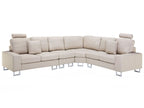 Corner Sofa STOCKHOLM Fabric Beige 6 Seater Left Hand