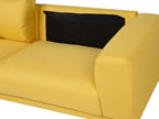 3 Seater Fabric Sofa Yellow NIVALA