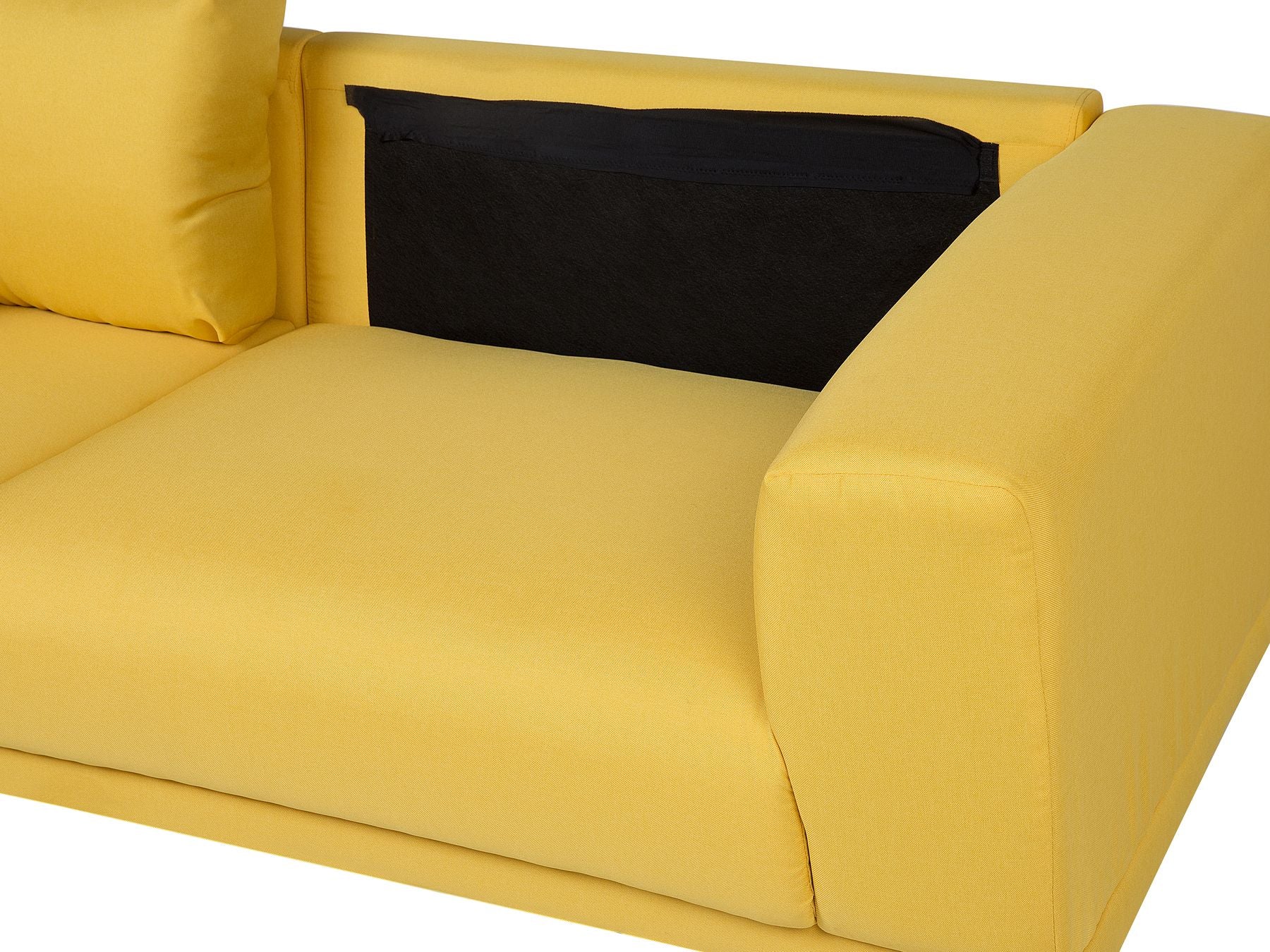 3 Seater Fabric Sofa Yellow NIVALA