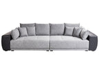 4 Seater Fabric Sofa Grey and Black TORPO