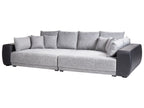 4 Seater Fabric Sofa Grey and Black TORPO