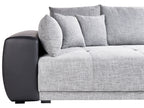 4 Seater Fabric Sofa Grey and Black TORPO