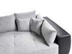 4 Seater Fabric Sofa Grey and Black TORPO