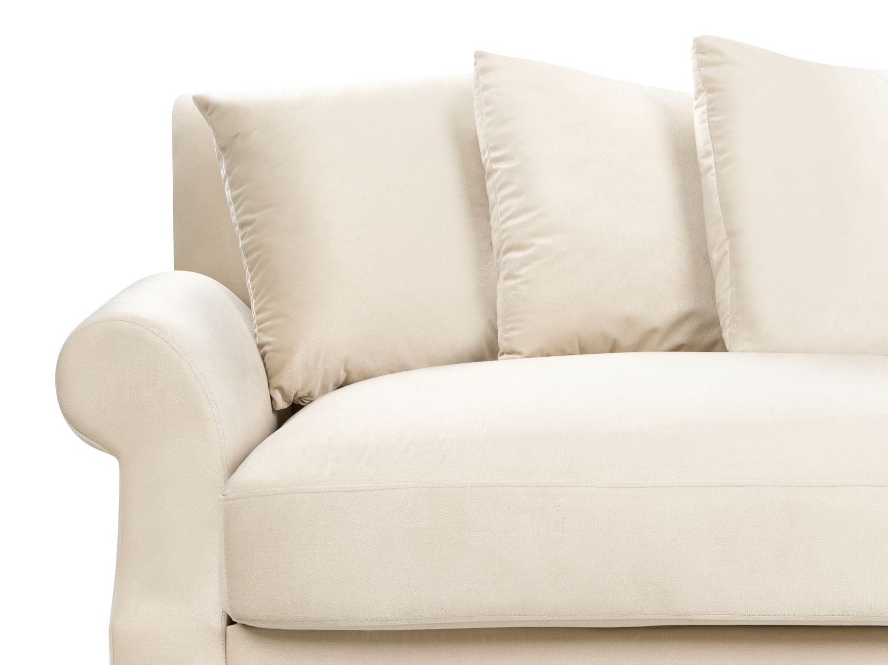2 Seater Velvet Sofa Off-White EIKE