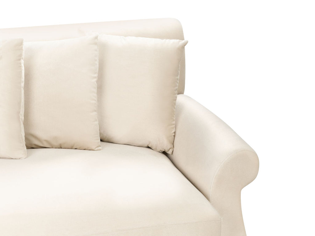 2 Seater Velvet Sofa Off-White EIKE