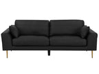 3 Seater Leather Sofa Black TORGET
