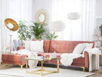 Modular Corner Sofa Bed ABERDEEN Velvet Pink 4 Seater Right Hand