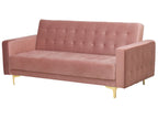 Sofa Bed ABERDEEN Velvet Pink 3 Seater