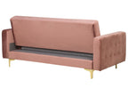 Sofa Bed ABERDEEN Velvet Pink 3 Seater