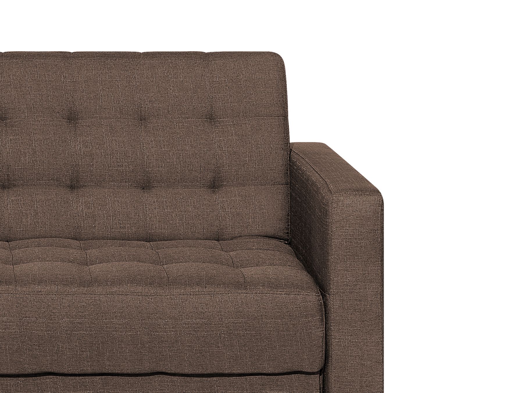 Modular Corner Sofa Bed ABERDEEN Fabric Dark Brown with Ottoman 4 Seater Right Hand