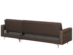 Modular Corner Sofa Bed ABERDEEN Fabric Dark Brown 4 Seater Left Hand