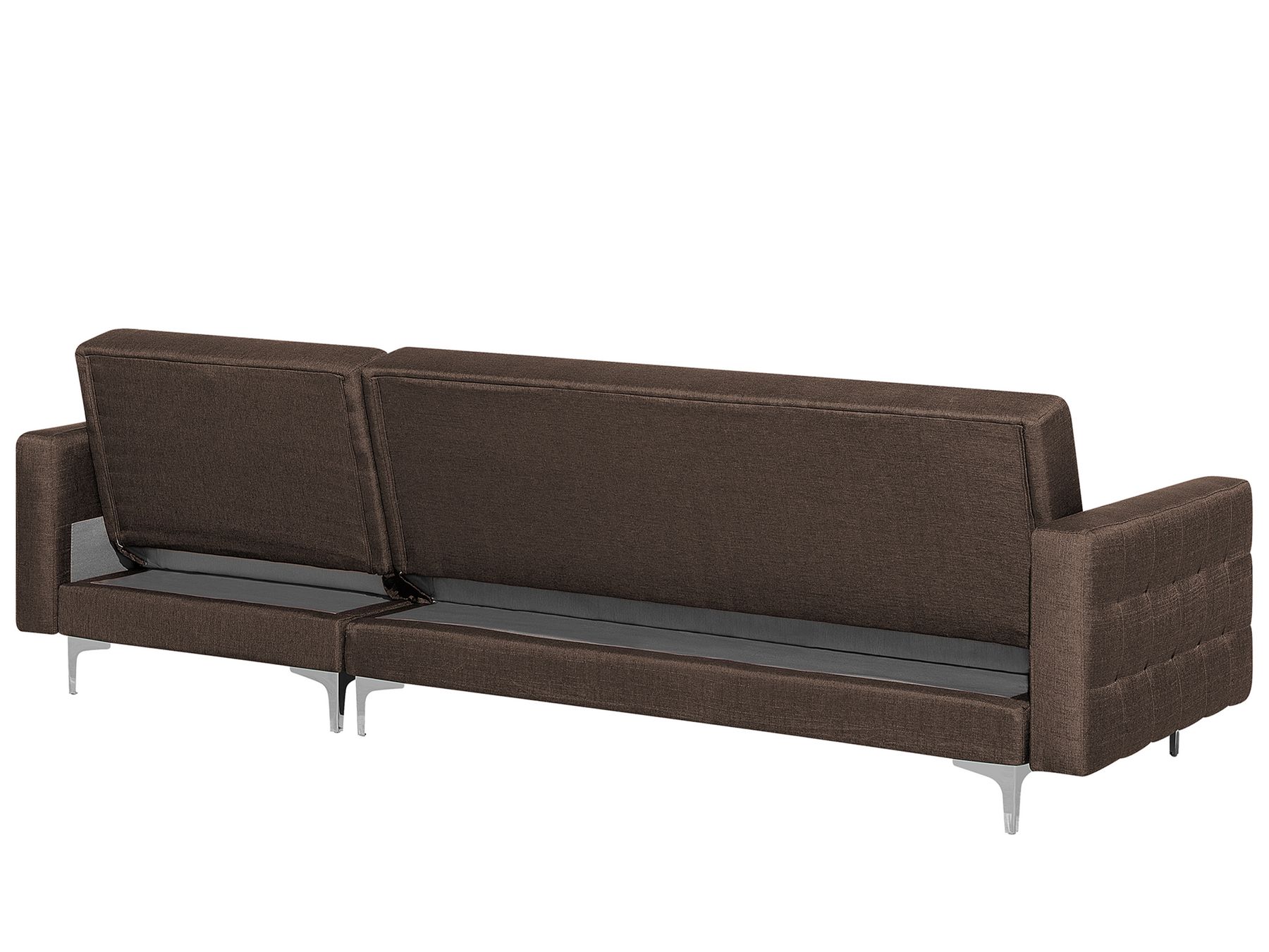 Modular Corner Sofa Bed ABERDEEN Fabric Dark Brown 4 Seater Left Hand