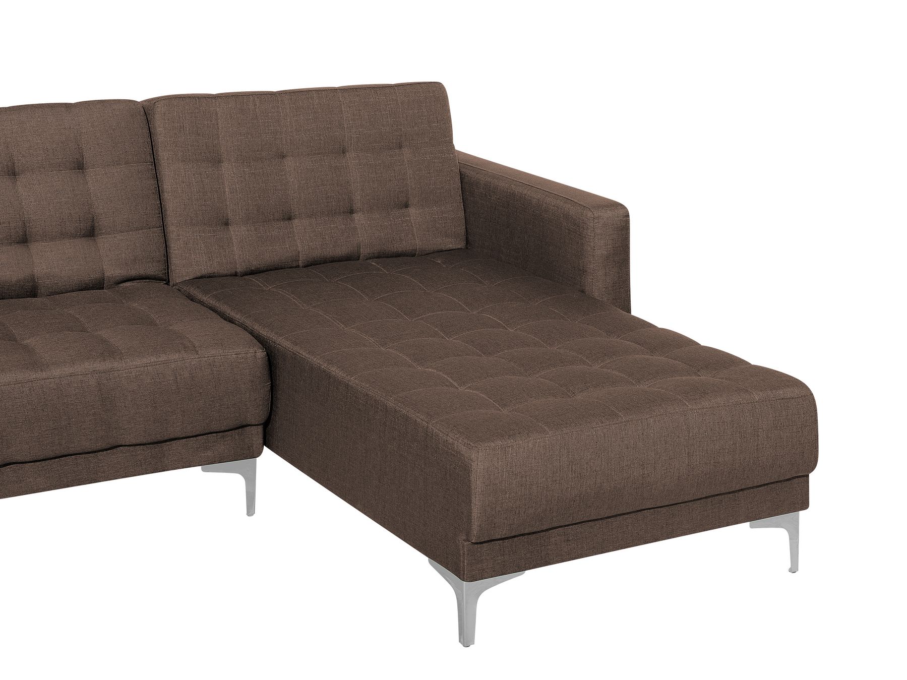 Modular Corner Sofa Bed ABERDEEN Fabric Dark Brown 4 Seater Left Hand