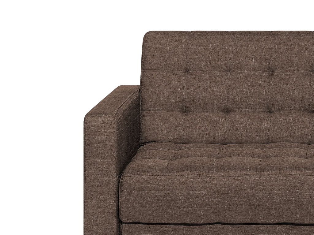 Modular Corner Sofa Bed ABERDEEN Fabric Dark Brown 4 Seater Left Hand