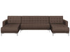 Modular U-Shape Sofa Bed Fabric Dark Brown 5 Seater
