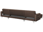 Modular U-Shape Sofa Bed ABERDEEN Fabric Dark Brown 5 Seater