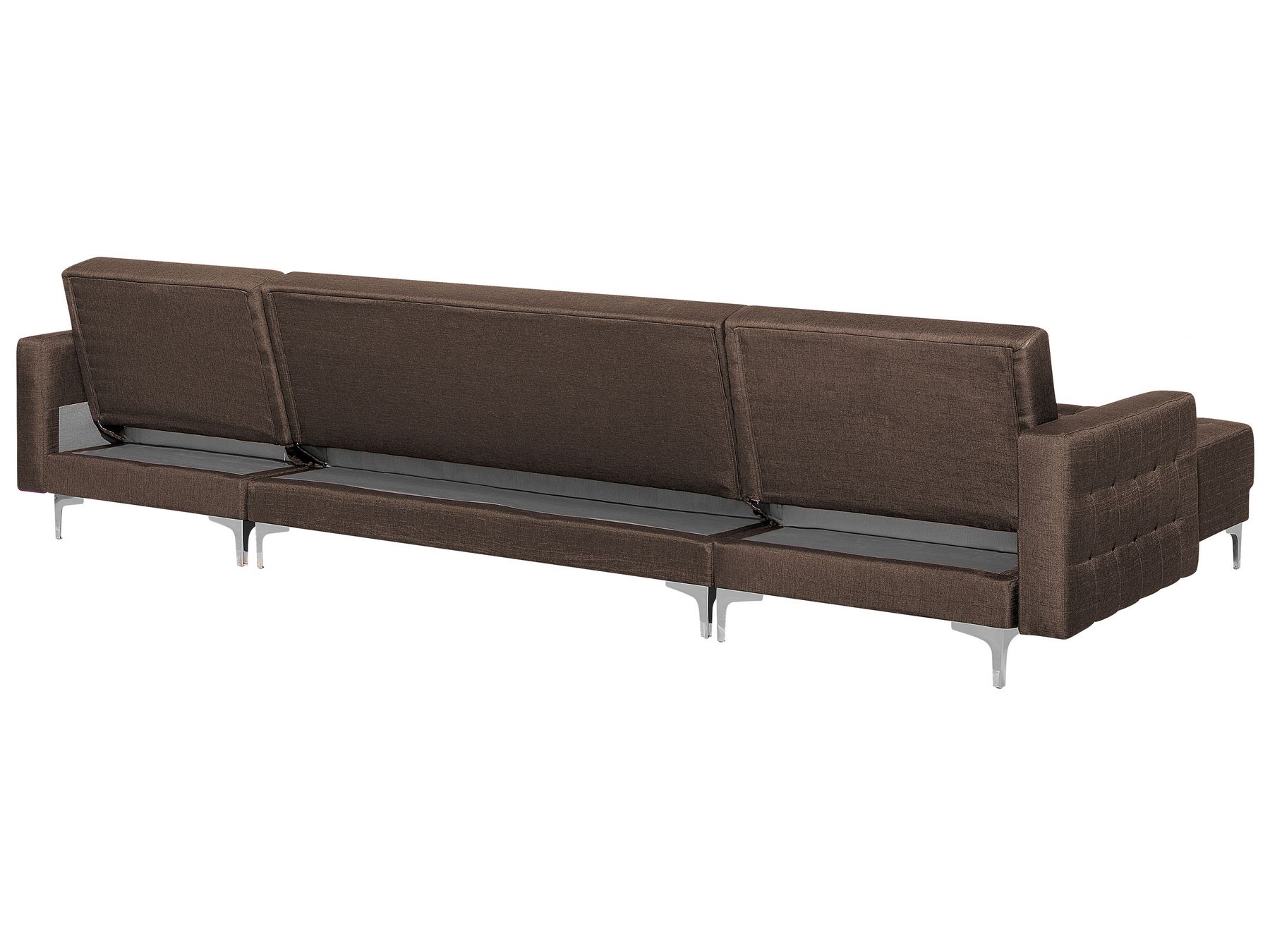 Modular U-Shape Sofa Bed ABERDEEN Fabric Dark Brown 5 Seater