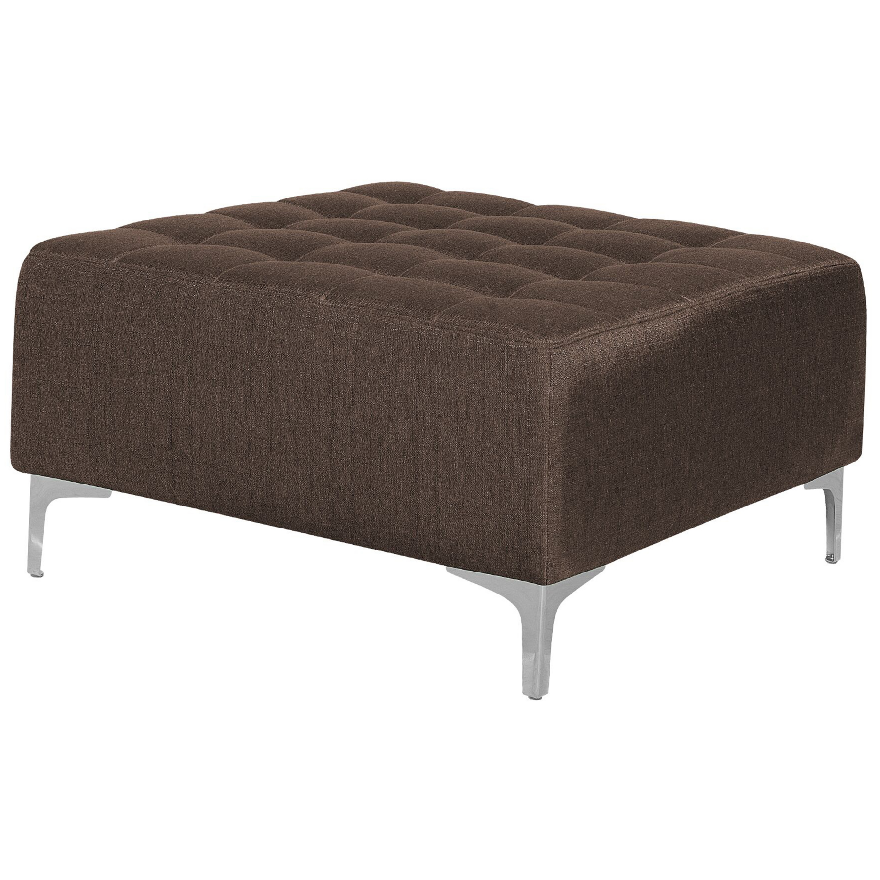 Modular U-Shape Sofa Bed ABERDEEN Fabric Dark Brown with Ottoman 5 Seater