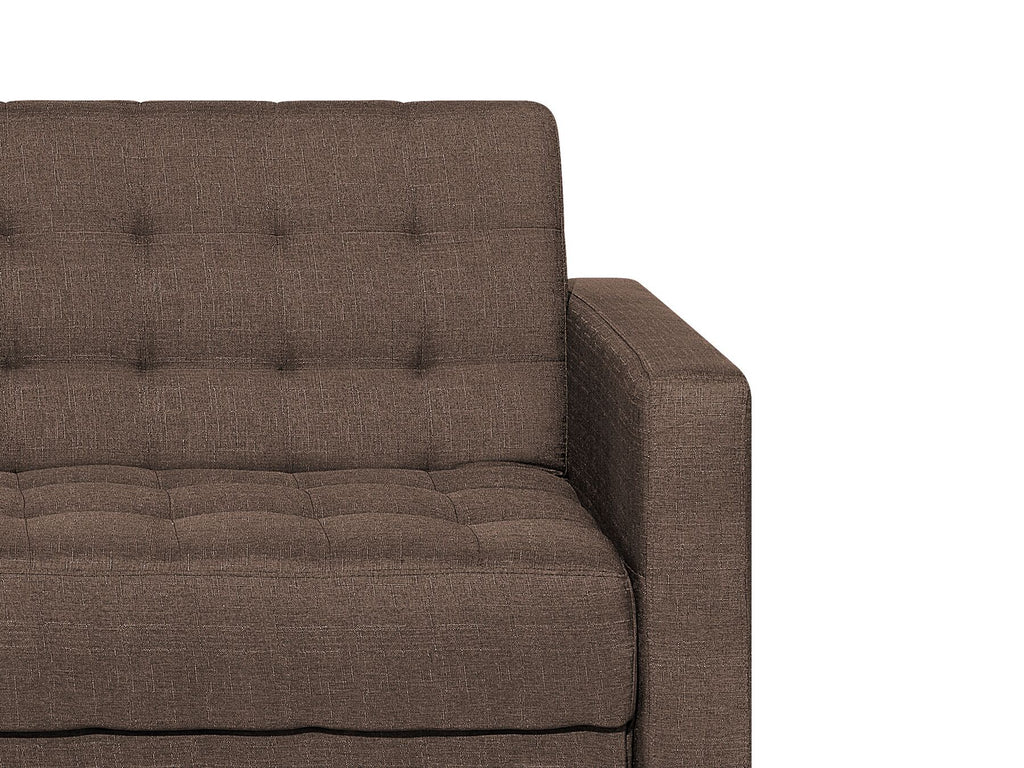 Sofa Bed ABERDEEN Fabric Dark Brown 3 Seater