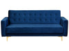 Sofa Bed Velvet Navy Blue 3 Seater