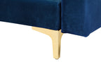 Modular Corner Sofa Bed ABERDEEN Velvet Navy Blue 4 Seater Left Hand